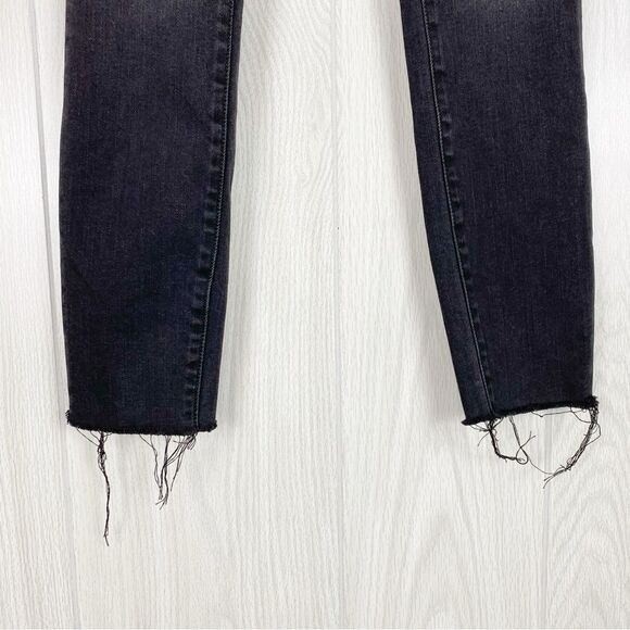 Hidden | Black Floral Embroidered Raw Hem Skinny Jeans Size 24 - Picture 5 of 8